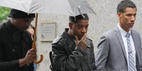Rapper Kid Cudi arrives at federal court for the Sean "Diddy" Combs sex trafficking trial in New York City on May 22, 2025. 