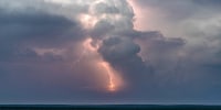 Lightning strikes .