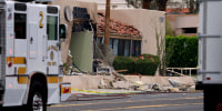 Authorities investigate a car explosion in Palm Springs 