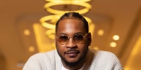 PERTH, AUSTRALIA - SEPTEMBER 19: Carmelo Anthony poses following an NBL HoopsFest Press Conference at Crown Perth on September 19, 2024 in Perth, Australia. (Photo by Paul Kane/Getty Images for NBL)