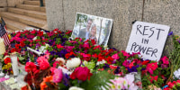 A makeshift memorial for DFL State Rep. Melissa Hortman.