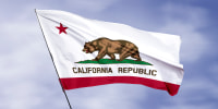 California state flag with ripple effect illustration.