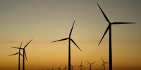 wind turbine turbines dusk evening