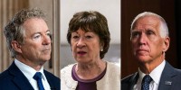 A split composite of Rand Paul. Susan Collins and Thom Tillis.