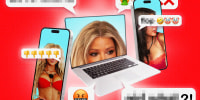 Phones and laptops with Savanna "Vanna" Einerson, Ariana Madix, and Huda Mustafa on screen, surrounded by various hate comments.