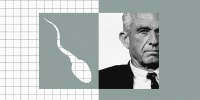 Photo illustration of RFK Jr. and a cut-out image of a "sperm" 