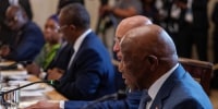 Liberian President Joseph Boakai speaking