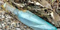 Bottle with a message inside found by Kate and Jon Gay on Scraggane Bay