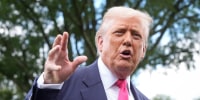 Donald Trump speaks outside