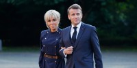 France's President Emmanuel Macron and his wife Brigitte Macron.