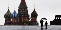 Red Square and St. Basil's Cathedral in Moscow.
