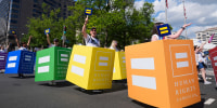 Members of the Human Rights Campaign march