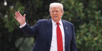 President Trump Takes A Tour Of The White House's West Wing Roof