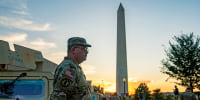 WASHINGTON, DC - AUGUST 12: Members of the National Guard on th