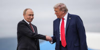 Image: U.S. President Trump And Russian  President Putin Meet On War In Ukraine At U.S. Air Base In Alaska