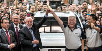 Image: Brazil's President Luiz Inacio Lula da Silva and China's Great Wall Motor CEO Mu Feng 