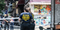Police investigate the scene.