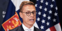 Alexander Stubb speaks during a press conference 