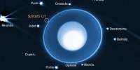 The moon, designated S/2025 U1, as well as 13 of the 28 other known moons orbiting the Uranus.