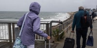 Weather from Hurricane Erin begins to effect New England coast
