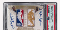 The only copy that ever will exist of an extraordinary card featuring NBA uniform logos and signatures of Michael Jordan & Kobe Bryant.