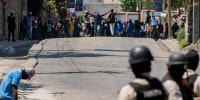 Police confront citizens.