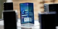 The new Galaxy Z Fold 7 is displayed during a Samsung preview event in New York, Monday, July 7, 2025.