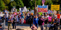 Demonstrators outside of the U.S. Capitol.