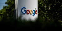 Signage at the Google headquarters in Mountain View, Calif.,