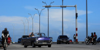 Traffic lights are off during a power outage in Havana on Sept. 10, 2025. 