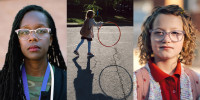 Nurse Virginia Wilson, Lucy Pratt with hula hoop and Lucy Pratt.