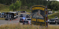 The Evergreen High School sign