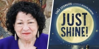 Side by side of Justice Sonia Sotomayor and her new children's book "Just Shine!"