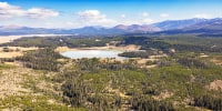 An undated aerial view of Turbid Lake in Yellowstone.
