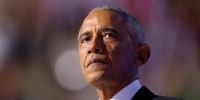 Former President Barack Obama speaks on the second day of the Democratic National Convention in Chicago on Aug. 20, 2024.