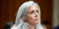 Susan Monarez seated during a hearing