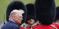 UK visit President Donald Trump honor honour guard hats