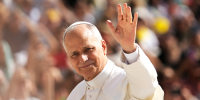 Pope Leo waving