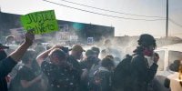 Image: Protesters Denounce ICE Outside Chicago-Area Facility