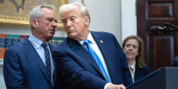 Health and Human Services Secretary Robert F. Kennedy Jr. speaks to President Donald Trump