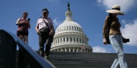 Visitors outside the Capitol on Sept. 18, 2025.