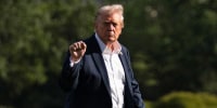 President Donald Trump arrives back at the White House on Sept. 26, 2025, after attending the Ryder Cup golf tournament in New York.