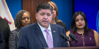 Illinois Governor JB Pritzker at a press conference on Sept. 29, 2025.