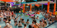 people in a pool at Dinah