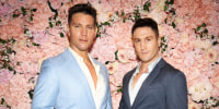Don Hood, left, and Jacob Zieben attend a Kentucky Derby party in New York in 2024.
