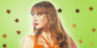 Taylor Swift surrounded by gold stars