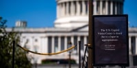 "Closed" signage outside the Capitol Visitors Center.