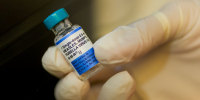 Vial of MMR vaccine.