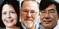 The portraits of Mary E Brunkow, Fred Ramsdell and Shimon Sakaguchi are displayed during a press conference where the winners of the 2025 Nobel Prize in Physiology or Medicine are being announced at the Karolinska Institute in Stockholm, Sweden, on October 6, 2025. Mary E. Brunkow and Fred Ramsdell of the United States and Japan's Shimon Sakaguchi won the Nobel Prize in Medicine on Monday for research into how the immune system is kept in check, the Nobel jury said.