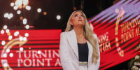 Erika Kirk during the memorial service